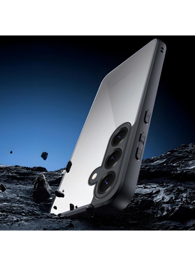 جراب شفاف، مقاوم للصدمات بمواصفات عسكرية، مضاد للاصفرار، جراب حماية نحيف للهاتف، غطاء كامل مع حماية للكاميرا، لهاتف سامسونج جالاكسي S25 FE - أسود - Image 3